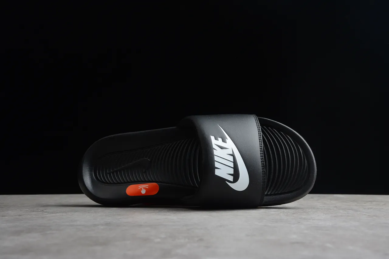 Nike Benassi JDI Black White Logo Slippers 10