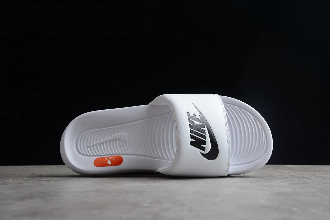 Nike Benassi JDI White Black Orange Slippers 10