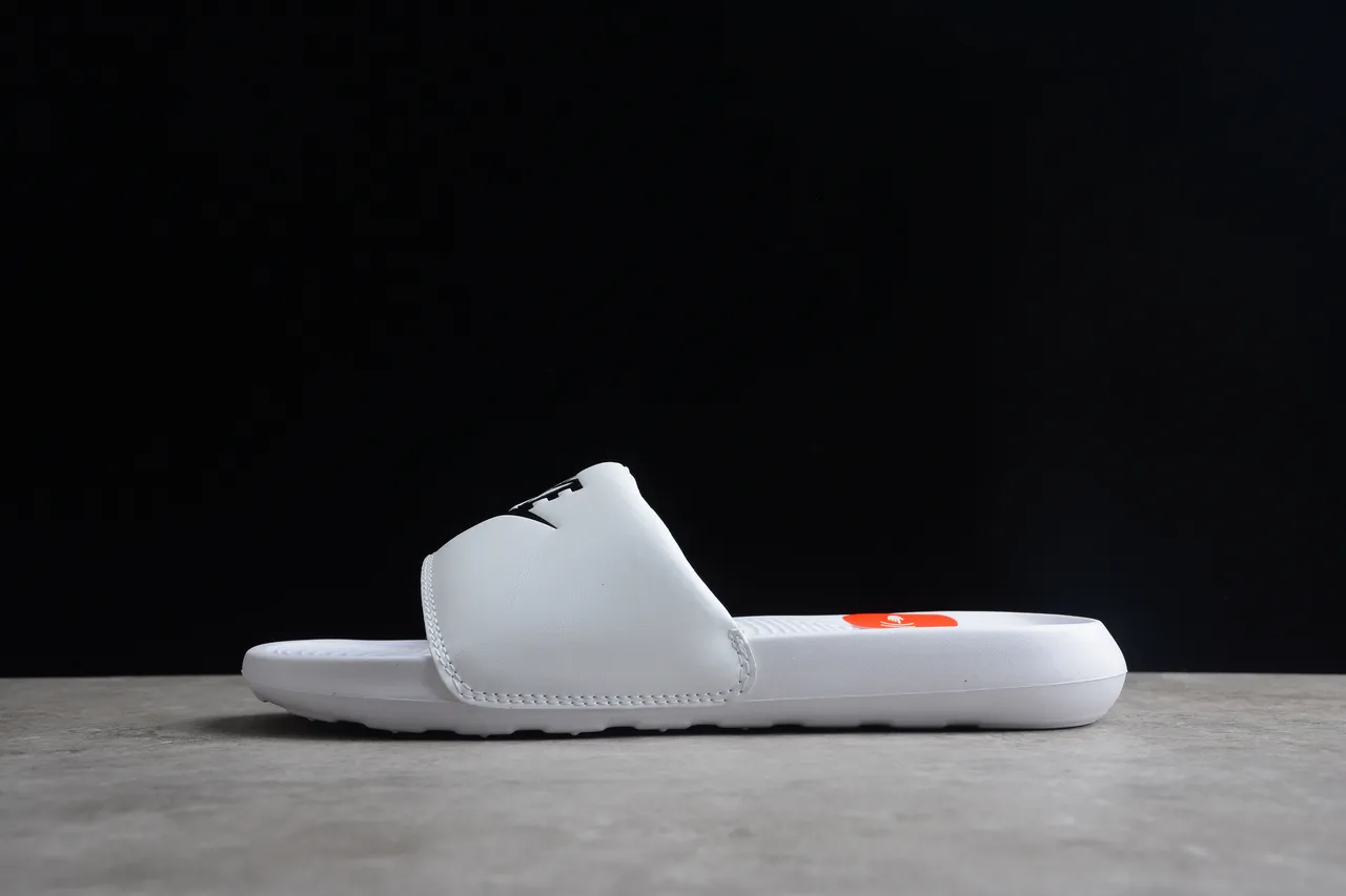 Nike Benassi JDI White Black Orange Slippers 13