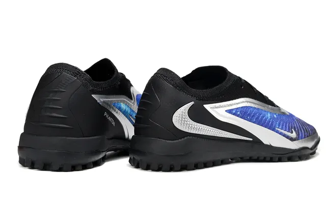 Nike Black Blue Low-Cut Sock-Fit Collar Knit Forefoot Panel Turf Soccer Shoes 5