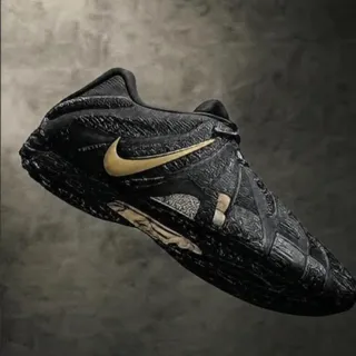 Nike 黑色金色无鞋带集成带闭合纹理凸版上层天然草地足球鞋