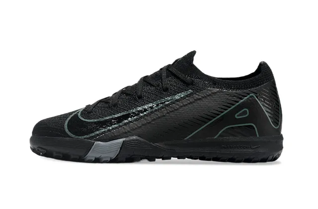 Nike Black Green Knit Upper Asymmetrical Collar Turf Soccer Shoes 7