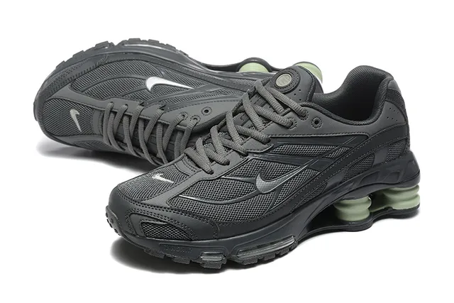 Nike Black Green Low-Top Mesh And Synthetic Overlay Upper Lifestyle Sneakers 5