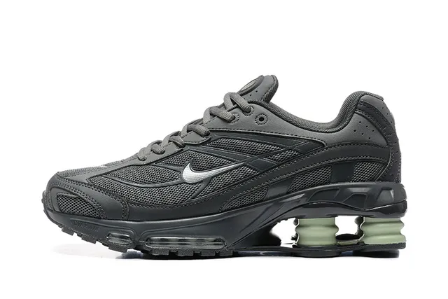 Nike Black Green Low-Top Mesh And Synthetic Overlay Upper Lifestyle Sneakers 6