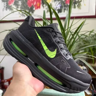 Nike Black Green Mesh Upper Visible Air Zoom Unit Running Shoes
