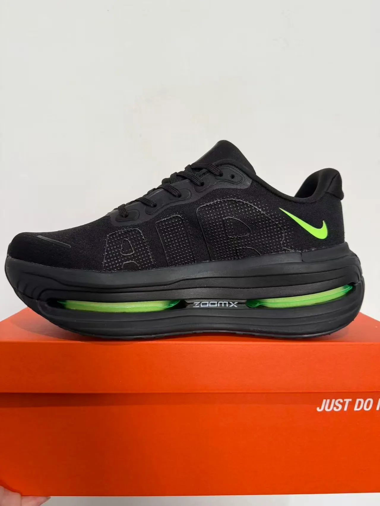 Nike Tênis Running Preto Verde Malha Superior Visible Air Zoom Unit 5