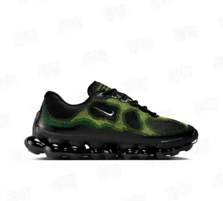 Nike Black Green Pixelated Gradient Mesh Upper Segmented Transparent Bubble Midsole Lifestyle Sneakers 2
