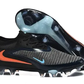 Nike أسود برتقالي كينيت لاسينغ غير متناظر أرضية صلبة أحذية كرة القدم