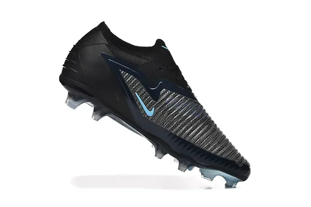 Nike Preto Laranja Upper Knit Cadarços Assimétricos Campo Firme Sapatos de Futebol 3