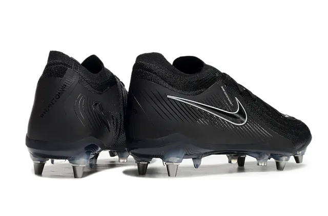 Nike Black Silver Knit Upper Low-Cut Silhouette Firm-Ground Soccer Shoes 5