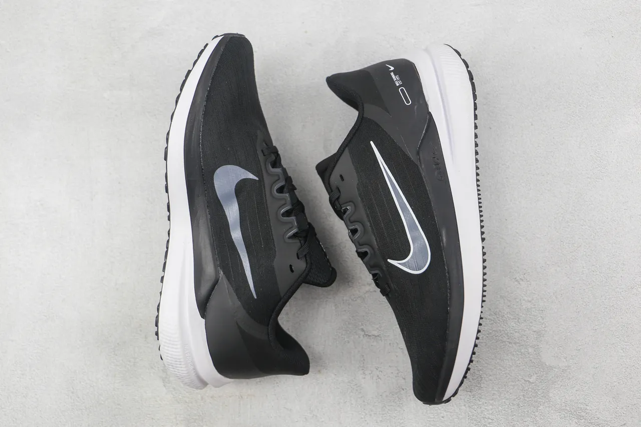 Nike Black White Engineered Mesh Upper Asymmetric Lacing System Running Shoes 2