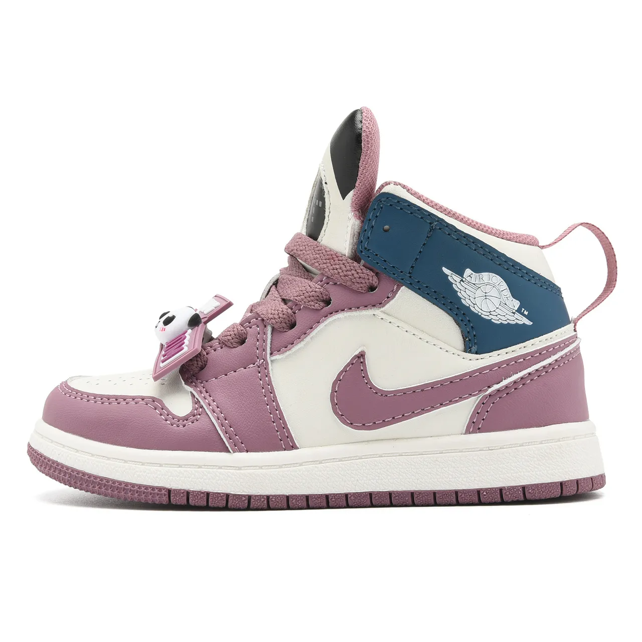 Nike Black White High-Top Panda-Themed Strap Basketball Shoes 7