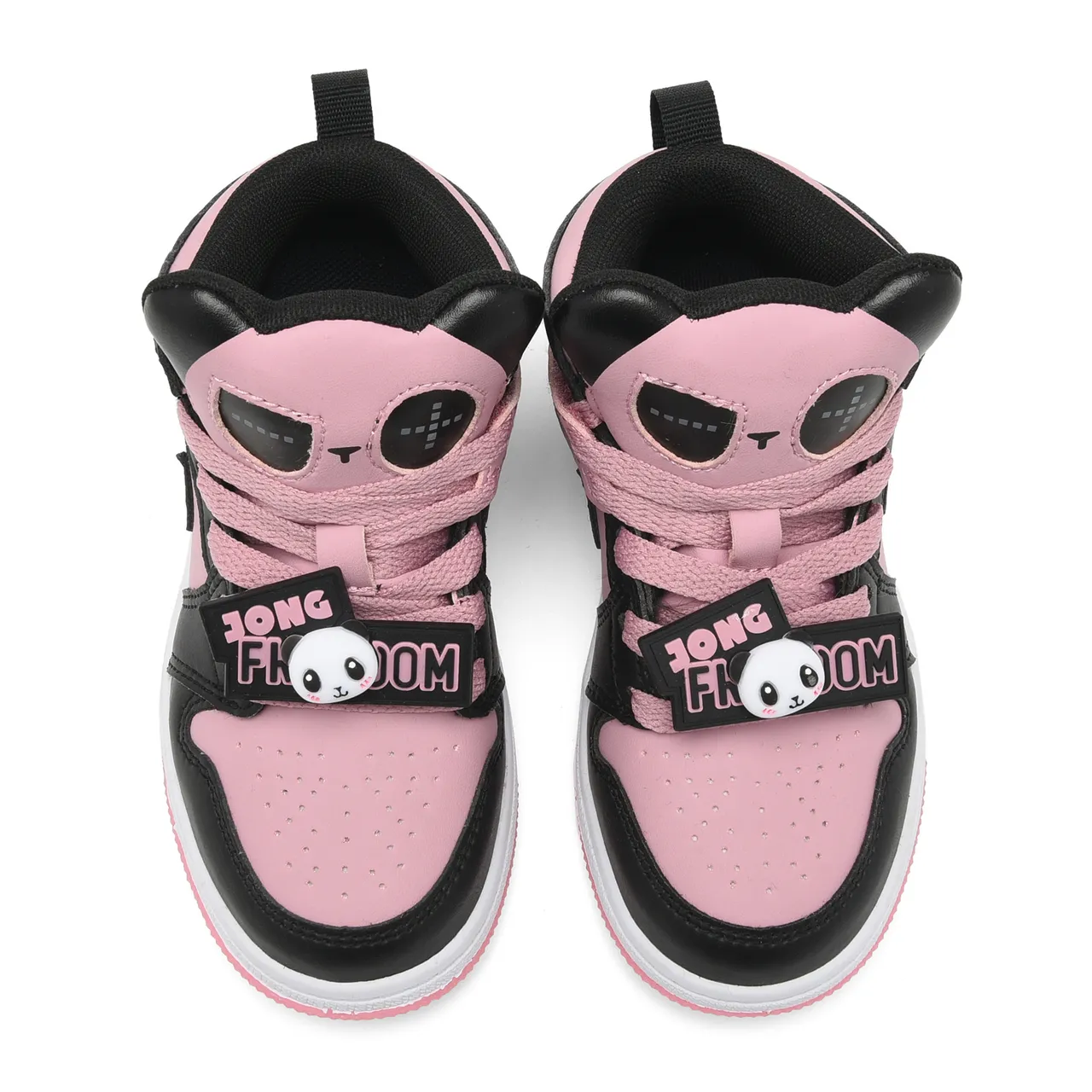 Nike Black White High-Top Panda-Themed Strap Basketball Shoes 21