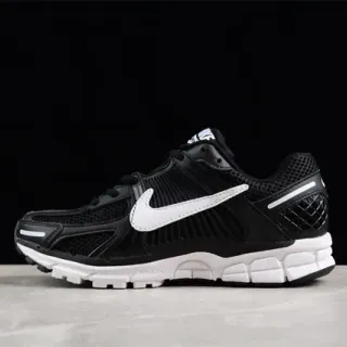 Nike Black White Mesh Upper Ribbed Synthetic Cage Running Shoes