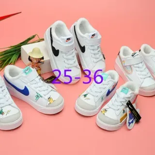Nike Blazer Low Kids White Multicolor Cartoon Print Lifestyle Sneakers