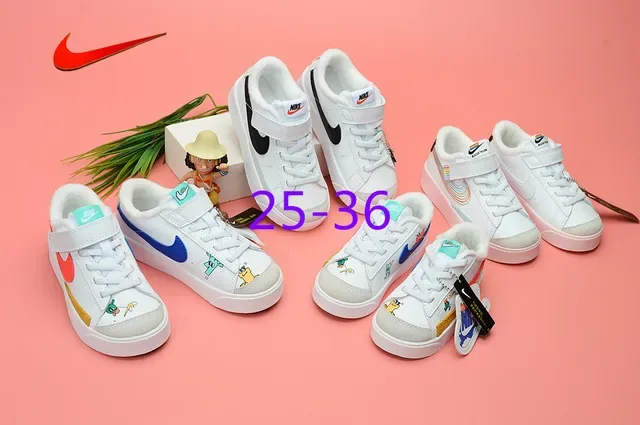 Nike Blazer Low Kids White Multicolor Cartoon Print Lifestyle Sneakers 1