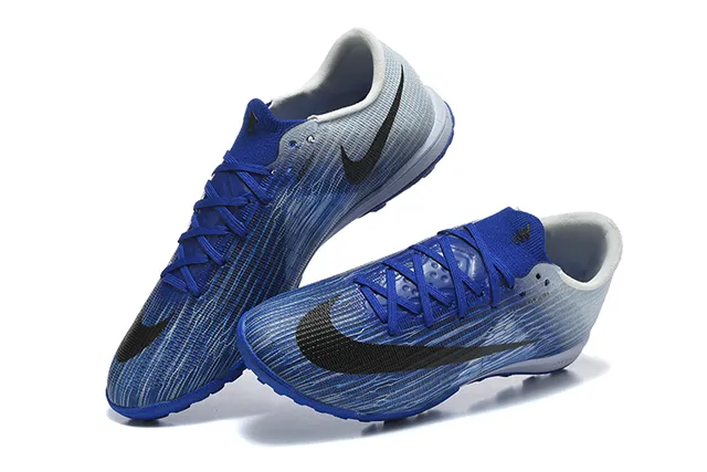 Nike Blue Gray Knit Upper Gradient Wave Pattern Turf Soccer Shoes 2
