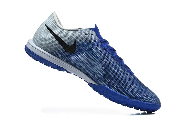 Nike Blue Gray Knit Upper Gradient Wave Pattern Turf Soccer Shoes 3