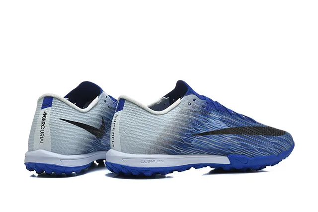 Nike Blue Gray Knit Upper Gradient Wave Pattern Turf Soccer Shoes 5
