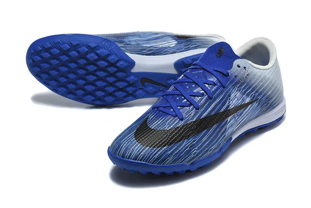 Nike Blue Gray Knit Upper Gradient Wave Pattern Turf Soccer Shoes 6