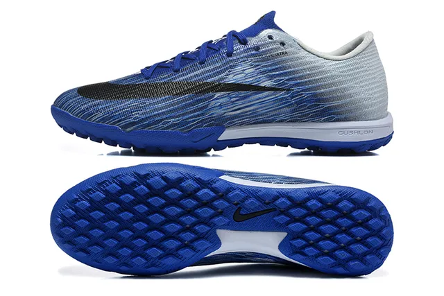 Nike Blue Gray Knit Upper Gradient Wave Pattern Turf Soccer Shoes 9