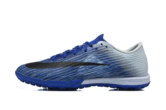 Nike Blue Gray Knit Upper Gradient Wave Pattern Turf Soccer Shoes 10