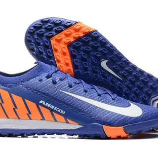 Nike টার্ফ সকার জুতা নীল কমলা বুনন উপর নিম্ন কাট কলার