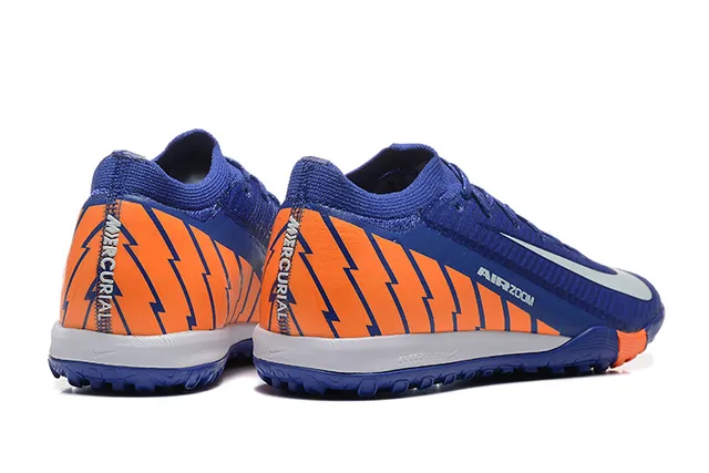Nike Blue Orange Knit Upper Low-Cut Collar Turf Soccer Shoes 2