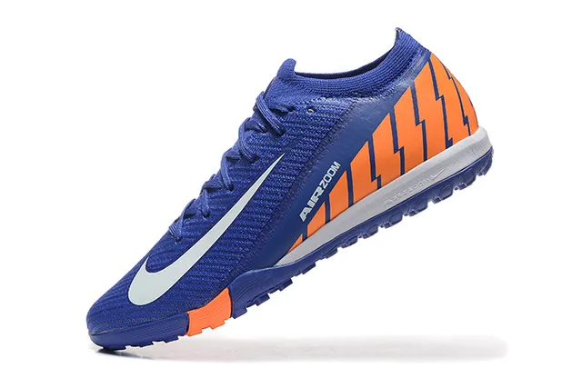 Nike Blue Orange Knit Upper Low-Cut Collar Turf Soccer Shoes 5