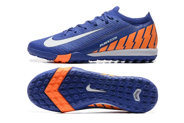 Nike Blue Orange Knit Upper Low-Cut Collar Turf Soccer Shoes 9