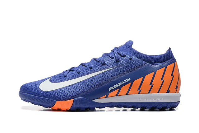 Nike Blue Orange Knit Upper Low-Cut Collar Turf Soccer Shoes 10