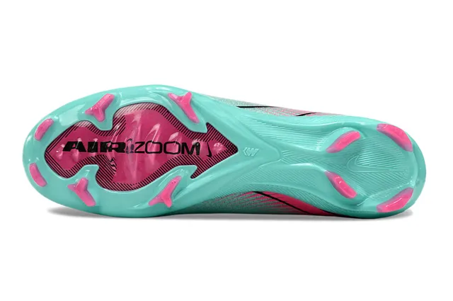 Nike Blue Pink High-Cut Knit Upper Aqua And Color Blocking Firm-Ground Soccer Shoes 6