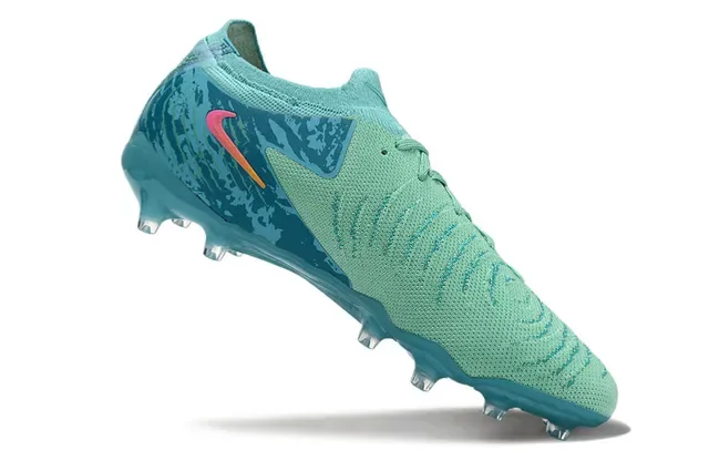 Nike Chaussures de Football Bleu Rose Tige Knit Lacets Asymétriques Firm-Ground 2
