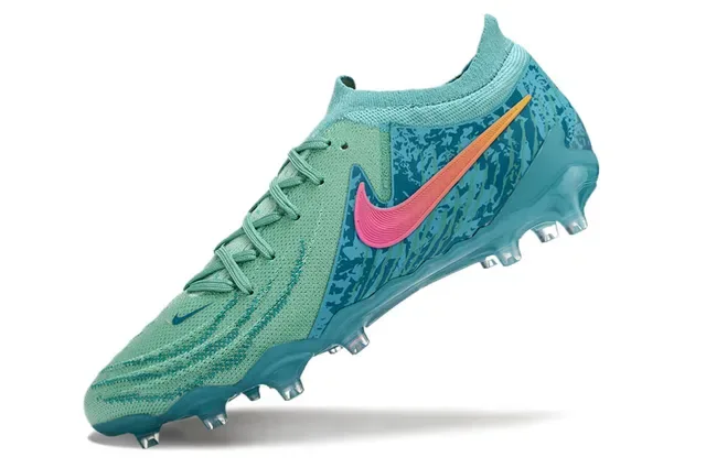 Nike Chaussures de Football Bleu Rose Tige Knit Lacets Asymétriques Firm-Ground 3