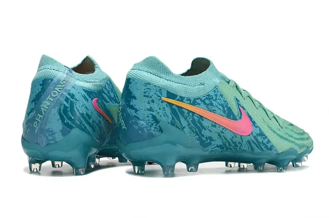 Nike Chaussures de Football Bleu Rose Tige Knit Lacets Asymétriques Firm-Ground 5