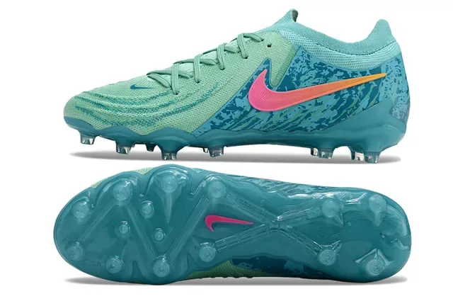 Nike Chaussures de Football Bleu Rose Tige Knit Lacets Asymétriques Firm-Ground 6