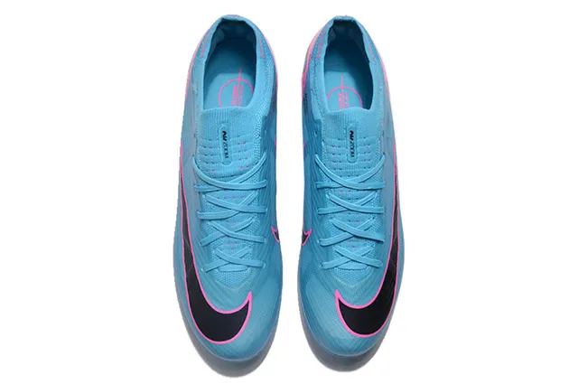 Nike Blue Pink Low-Cut Sock-Fit Upper Flyknit Construction Firm-Ground Soccer Shoes 2