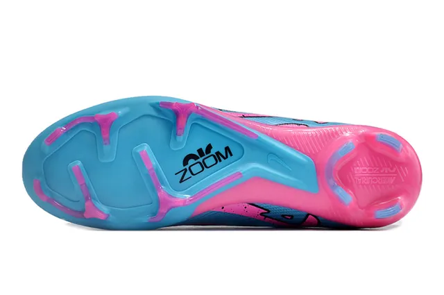 Nike Blue Pink Low-Cut Sock-Fit Upper Flyknit Construction Firm-Ground Soccer Shoes 6