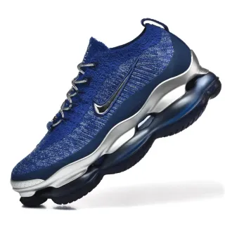 Nike Blue Silver Knit Upper Sculpted Metallic Midsole Lifestyle Sneakers