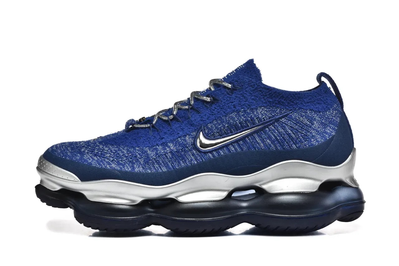 Nike Chaussures Lifestyle Bleu Argent Haut en Tricot Sculpté Métallique Semelle Intermédiaire 4