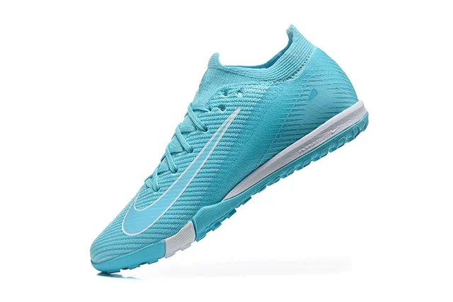 Nike Azul Blanco Tejido Superior Bajo Corte Cuello Ajuste Calcetín Césped Fútbol Zapatos 4
