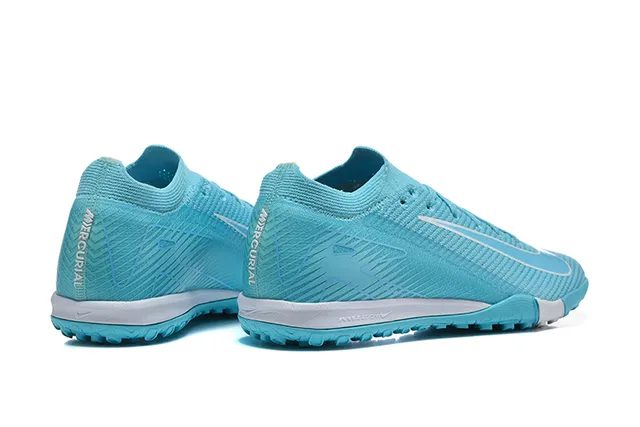 Nike Azul Blanco Tejido Superior Bajo Corte Cuello Ajuste Calcetín Césped Fútbol Zapatos 5