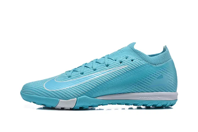 Nike Azul Blanco Tejido Superior Bajo Corte Cuello Ajuste Calcetín Césped Fútbol Zapatos 10