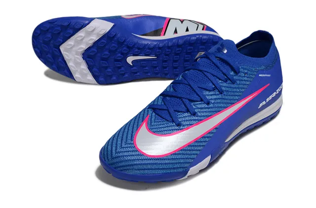 Nike Blue White Knit Upper Turf-Stud Outsole Artificial-Grass Soccer Shoes 3