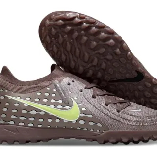 Nike Brown Green Low-Cut Synthetic-Knit Hybrid Upper Turf Soccer Shoes
