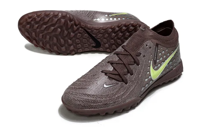 Nike marron vert low-cut upper synthétique-knit hybride chaussures de football turf 4