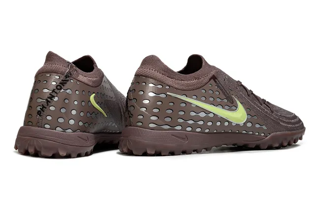 Nike marron vert low-cut upper synthétique-knit hybride chaussures de football turf 5