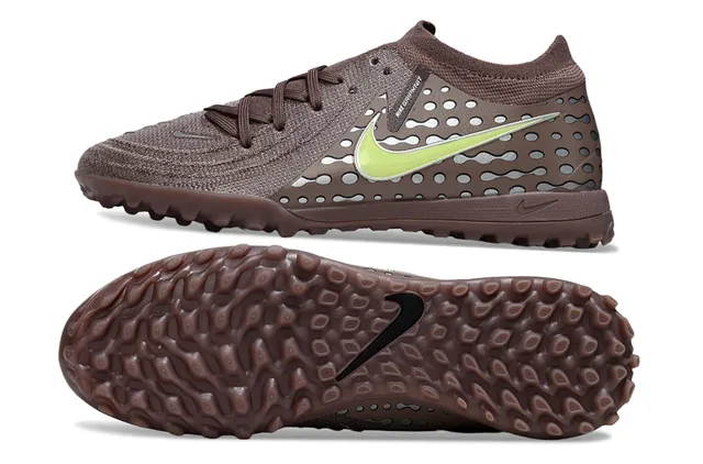 Nike marron vert low-cut upper synthétique-knit hybride chaussures de football turf 6