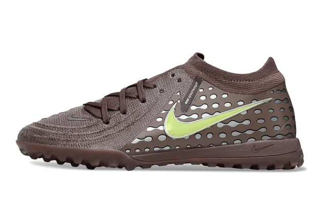 Nike marron vert low-cut upper synthétique-knit hybride chaussures de football turf 7