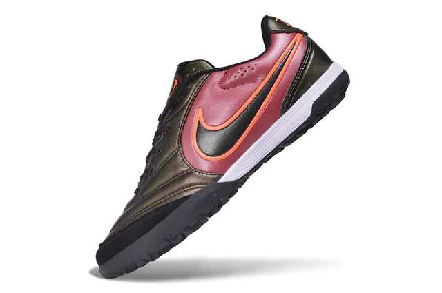 Nike Chaussures de football en pelouse artificielle couleur bordeaux orange, à lacets, à talon bas 2